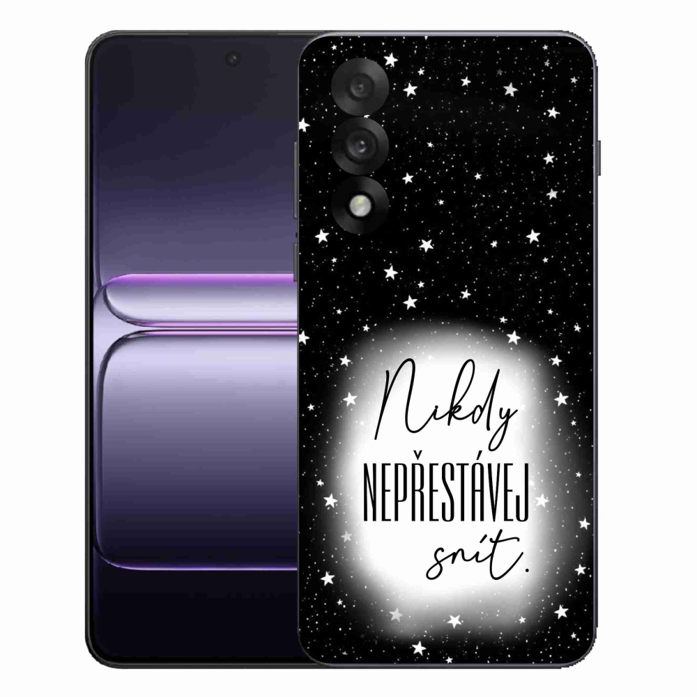 Gelový kryt mmCase na One Plus Nord 5 - citát 1 bíločerné pozadí