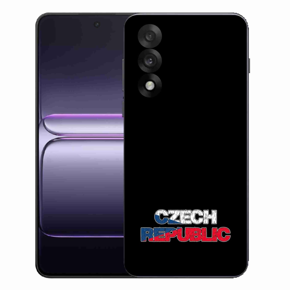Gelový kryt mmCase na One Plus Nord 5 - Czech Republic černé pozadí