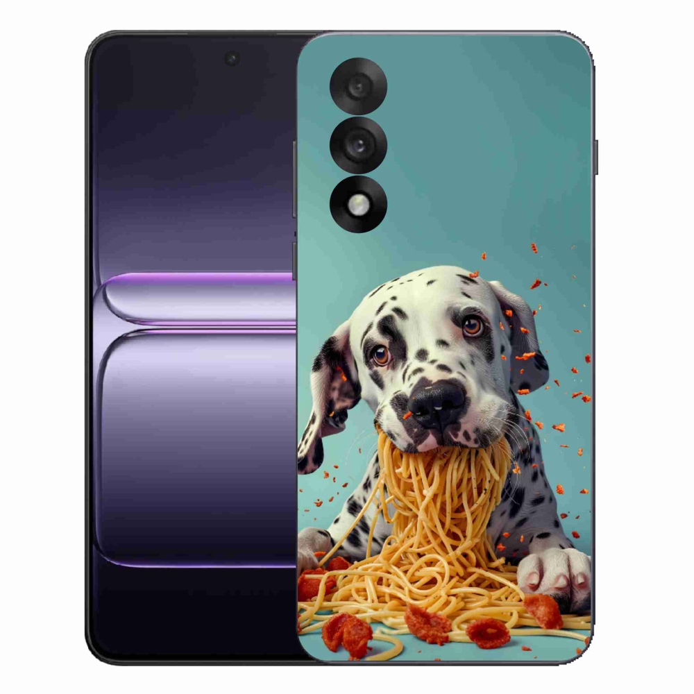 Gelový kryt mmCase na One Plus Nord 5 - dalmatin a špagety