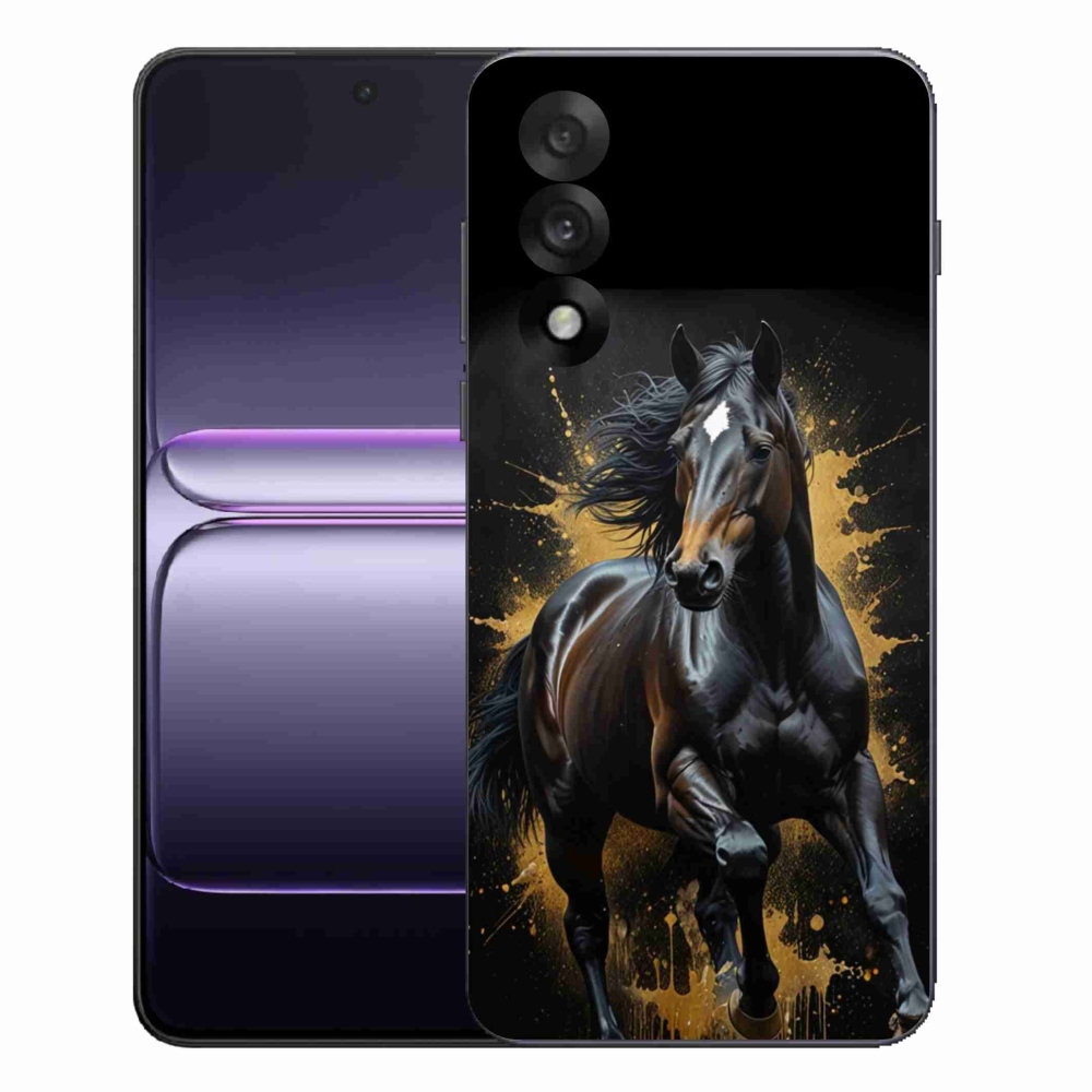 Gelový kryt mmCase na One Plus Nord 5 - elegantní černý hřebec