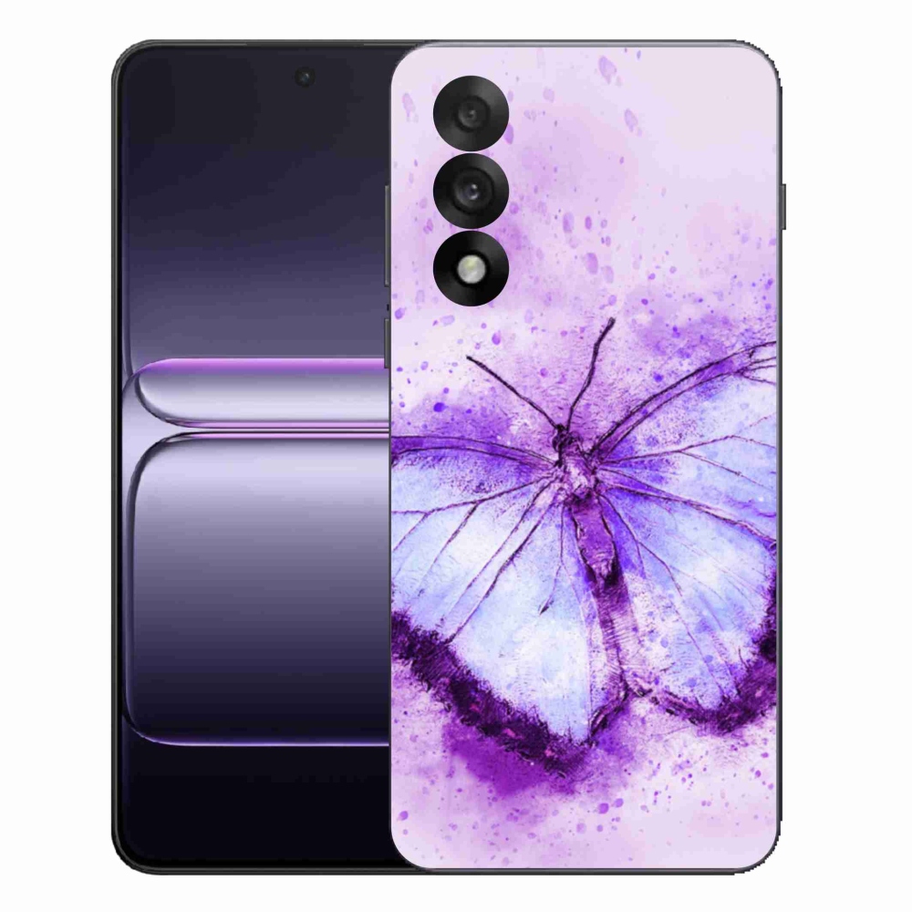 Gelový kryt mmCase na One Plus Nord 5 - fialový motýl