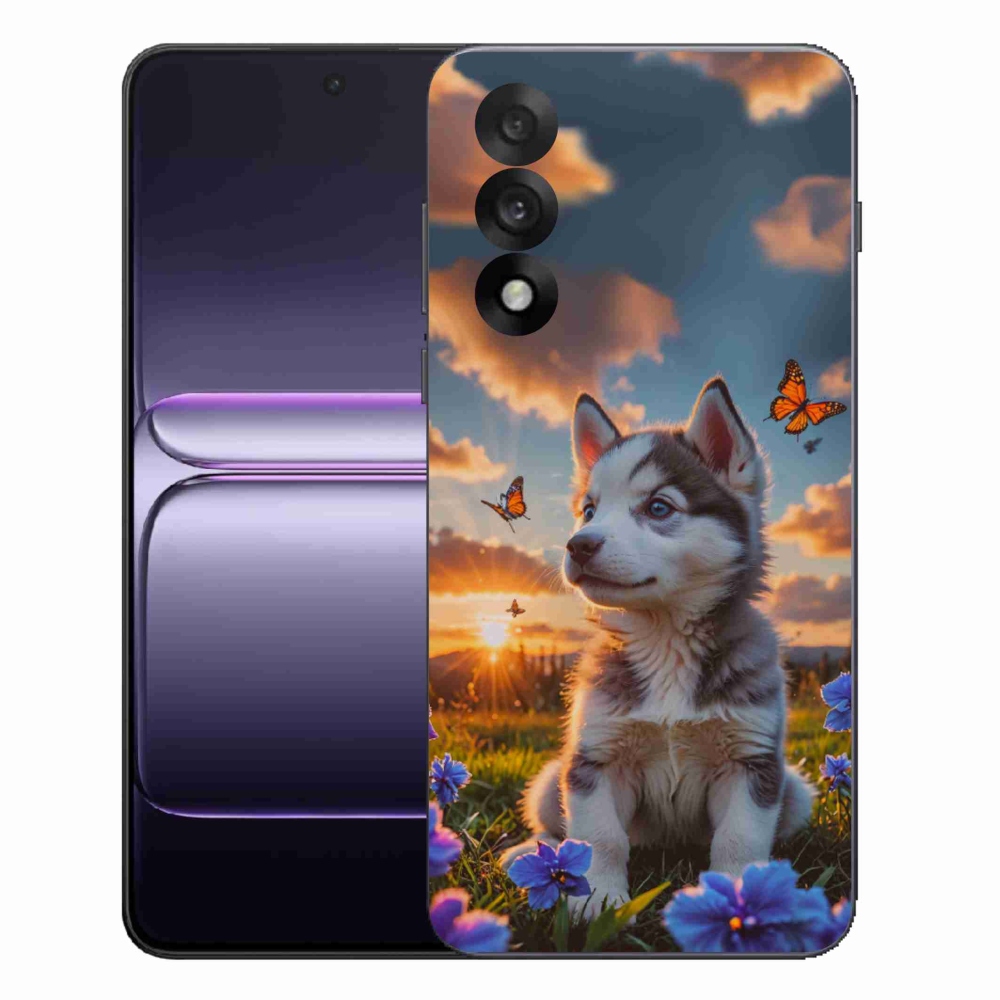 Gelový kryt mmCase na One Plus Nord 5 - husky při západu slunce