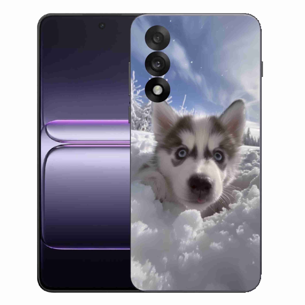 Gelový kryt mmCase na One Plus Nord 5 - husky ve sněhu
