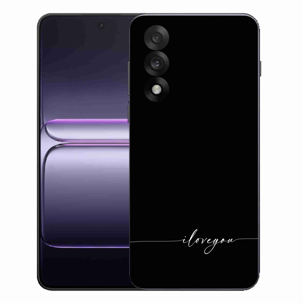 Gelový kryt mmCase na One Plus Nord 5 - I love you černé pozadí