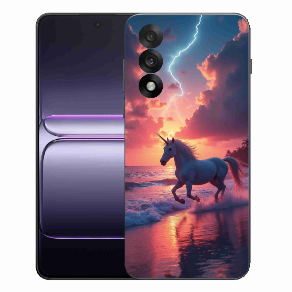Gelový kryt mmCase na One Plus Nord 5 - jednorožec na pláži