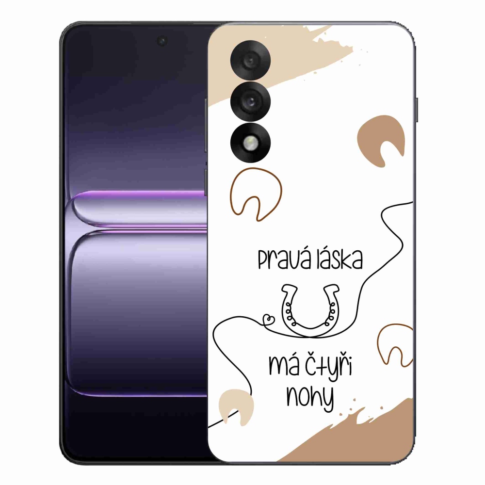 Gelový kryt mmCase na One Plus Nord 5 - koňský motiv bílé pozadí