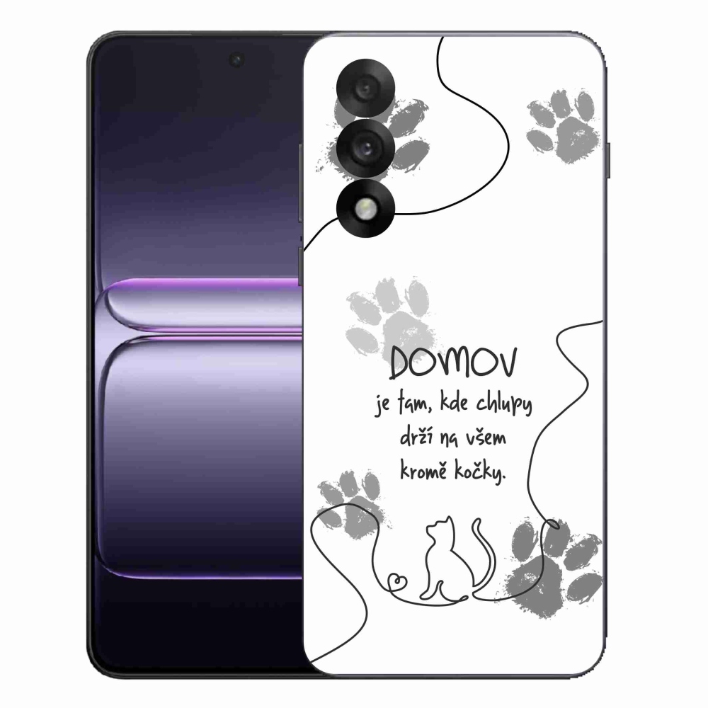Gelový kryt mmCase na One Plus Nord 5 - kočičí motiv bílé pozadí