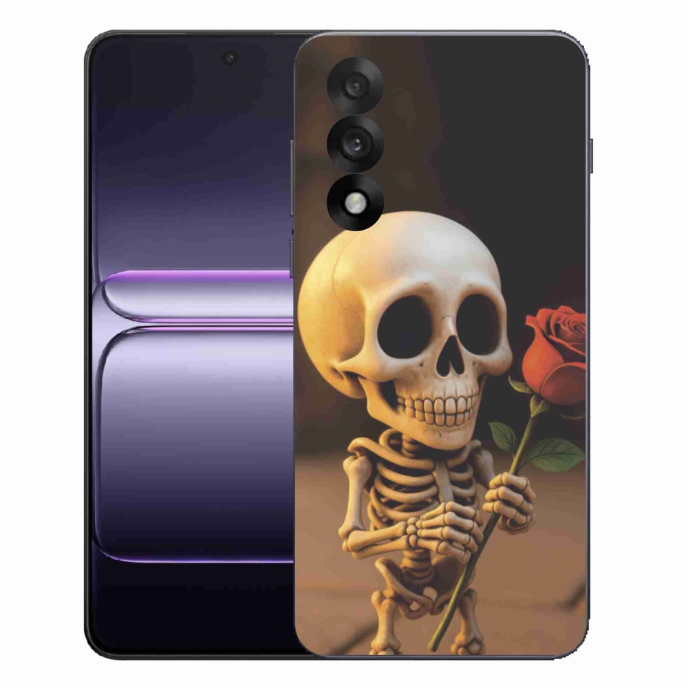 Gelový kryt mmCase na One Plus Nord 5 - kostlivec s růží