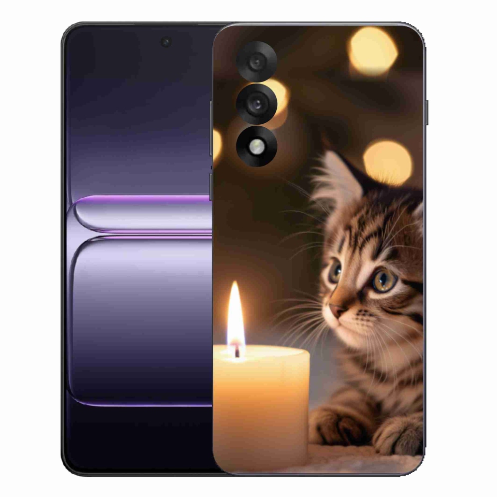 Gelový kryt mmCase na One Plus Nord 5 - kotě a svíčka