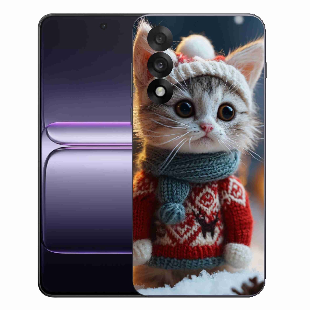 Gelový kryt mmCase na One Plus Nord 5 - kotě ve svetru