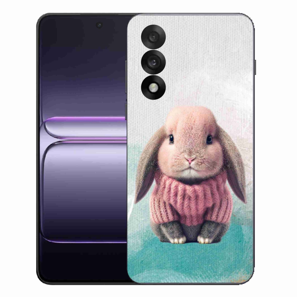Gelový kryt mmCase na One Plus Nord 5 - králíček ve svetru