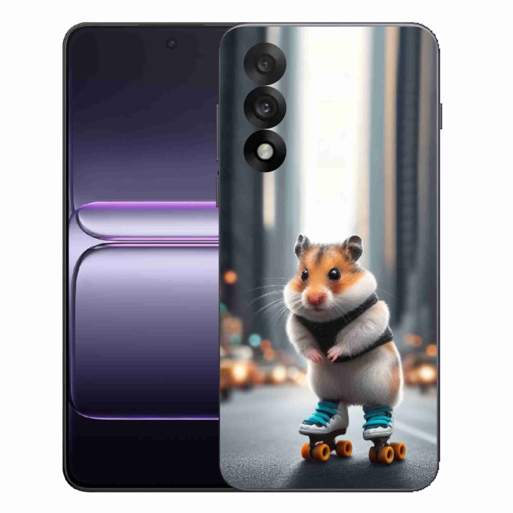 Gelový kryt mmCase na One Plus Nord 5 - křeček na bruslích