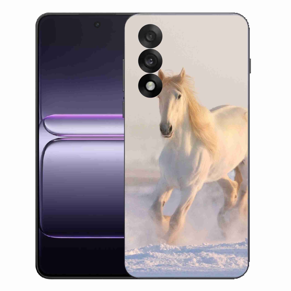 Gelový kryt mmCase na One Plus Nord 5 - kůň ve sněhu