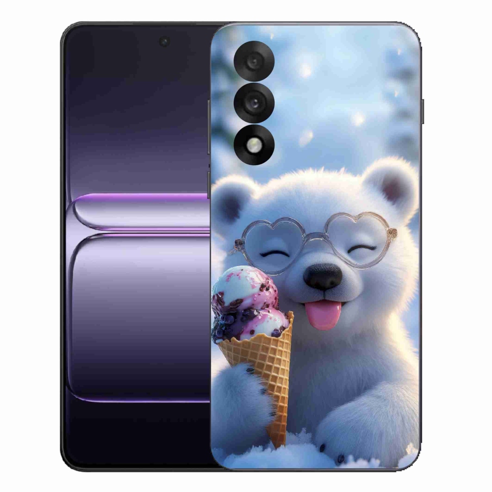 Gelový kryt mmCase na One Plus Nord 5 - medvídek se zmrzlinou