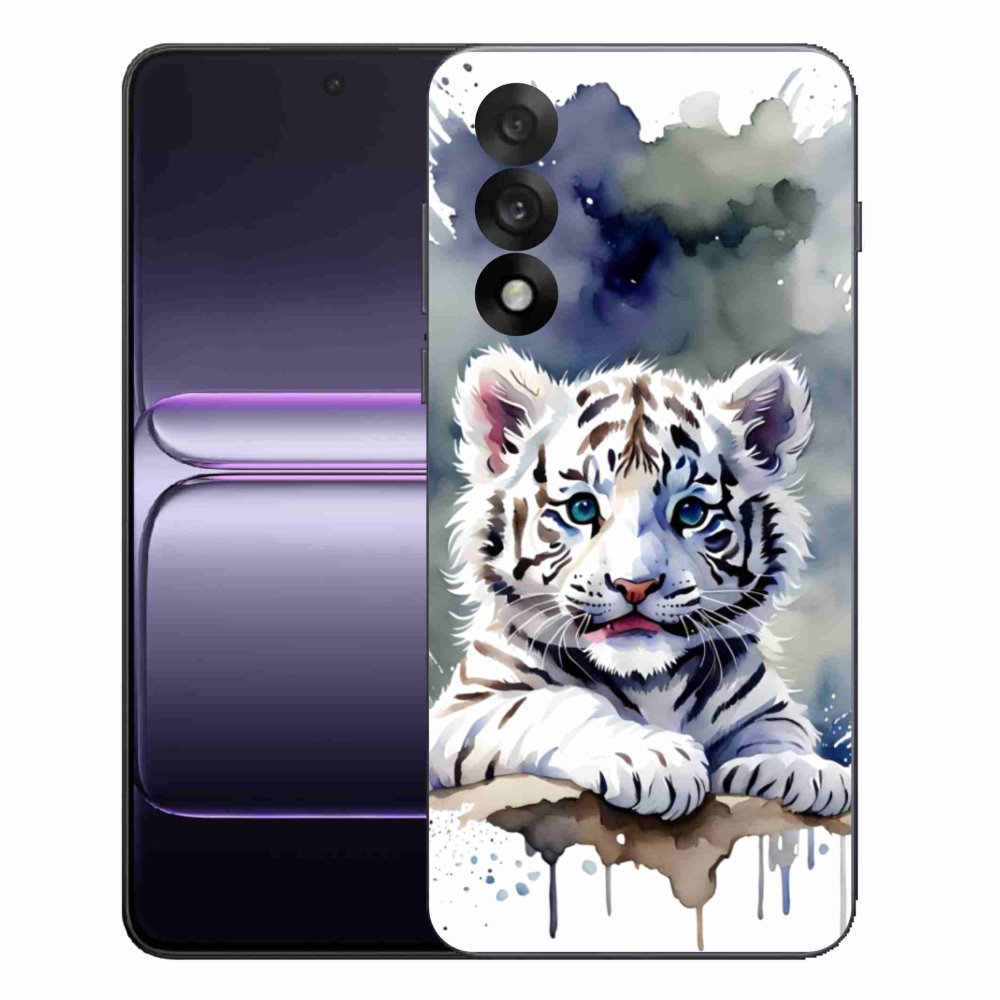 Gelový kryt mmCase na One Plus Nord 5 - mládě bílého tygra