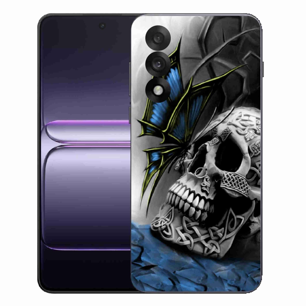 Gelový kryt mmCase na One Plus Nord 5 - motýl a lebka