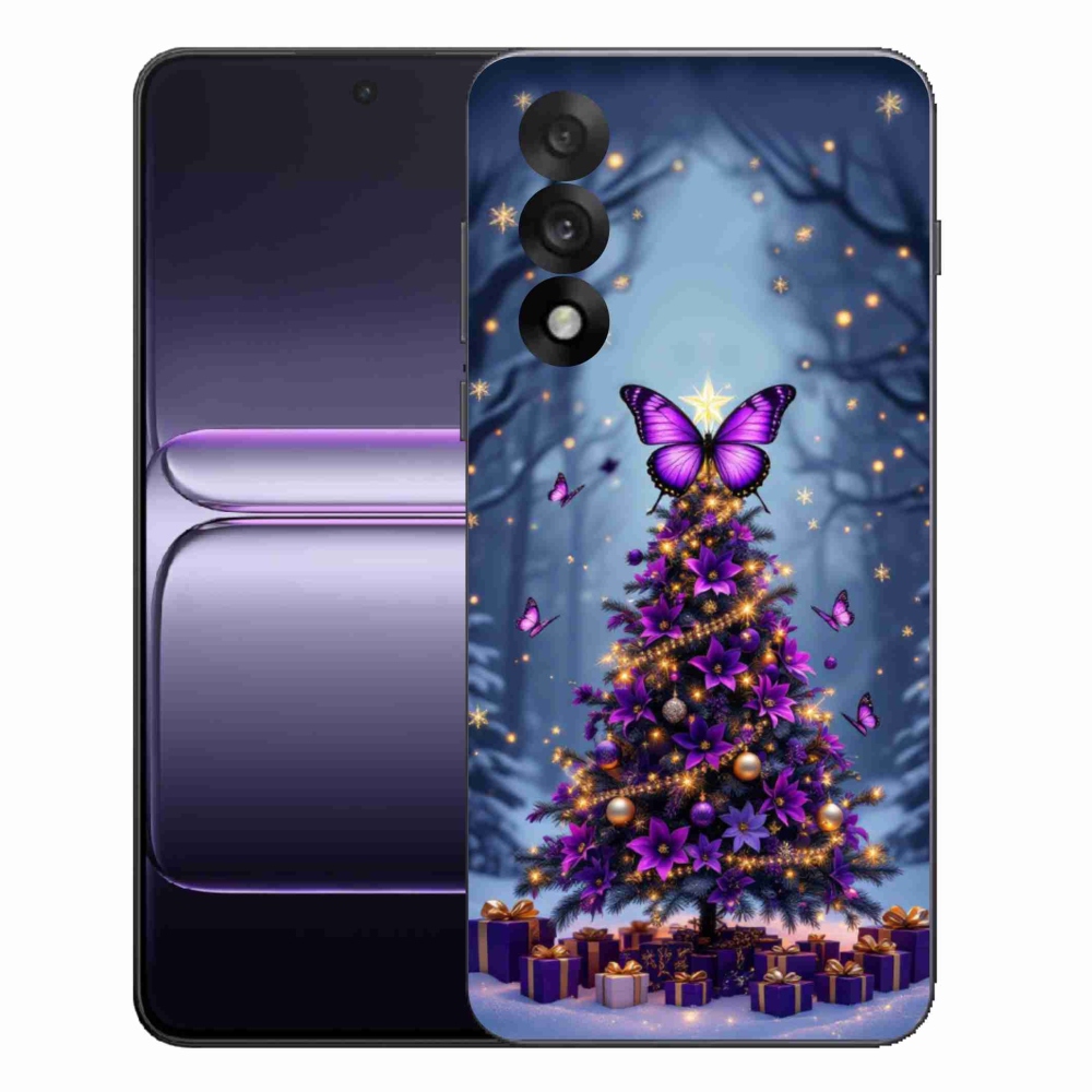 Gelový kryt mmCase na One Plus Nord 5 - motýlí vánoční stromek