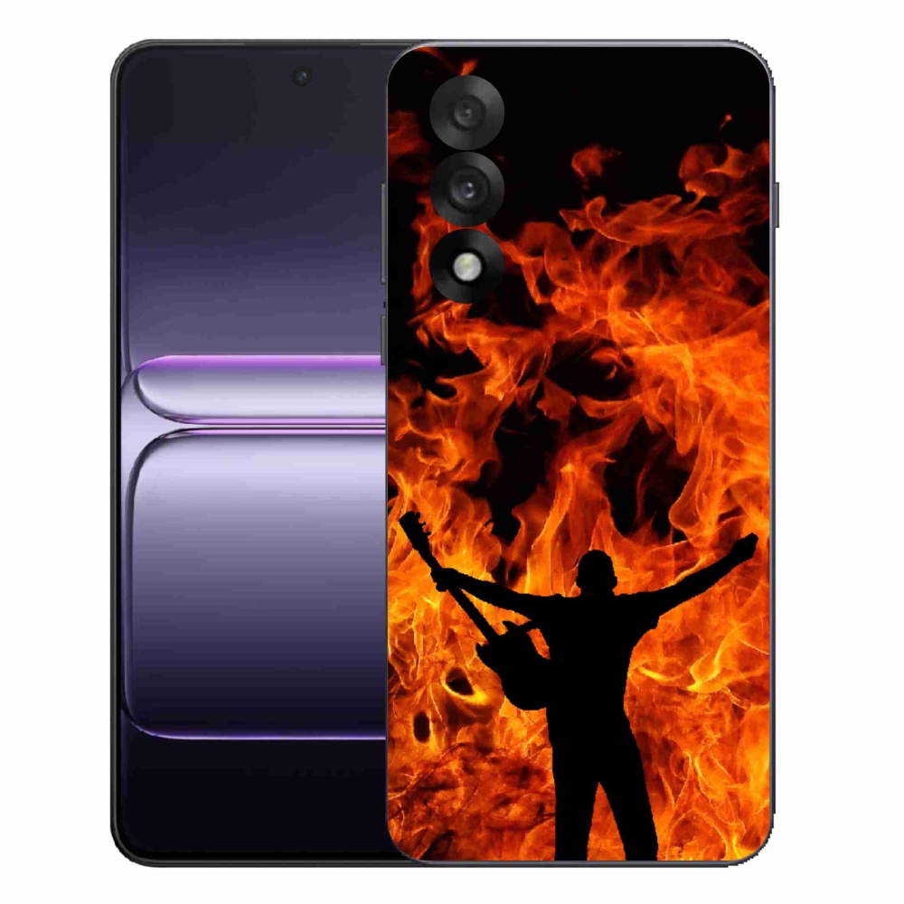 Gelový kryt mmCase na One Plus Nord 5 - muzikant a oheň