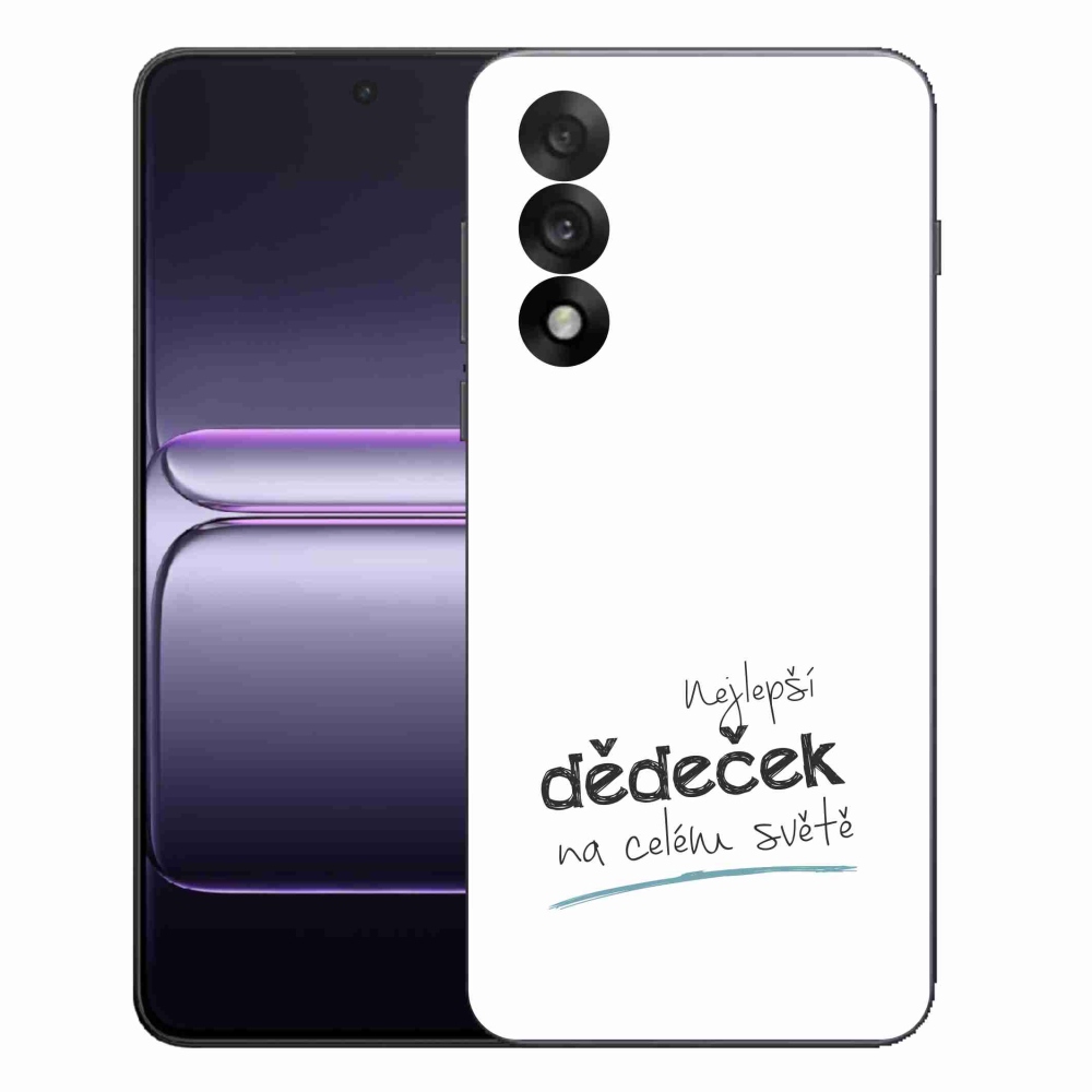 Gelový kryt mmCase na One Plus Nord 5 - nejlepší dědeček 3 bílé pozadí