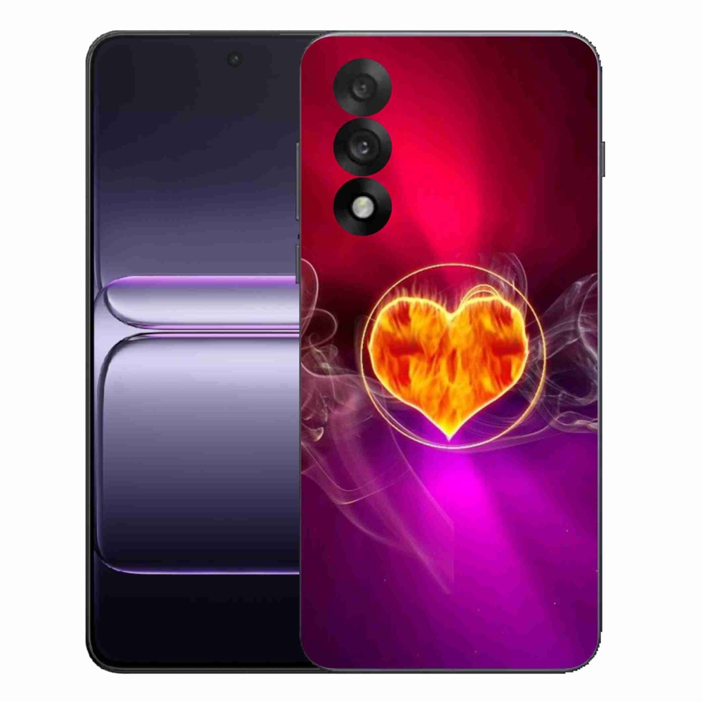 Gelový kryt mmCase na One Plus Nord 5 - ohnivé srdce