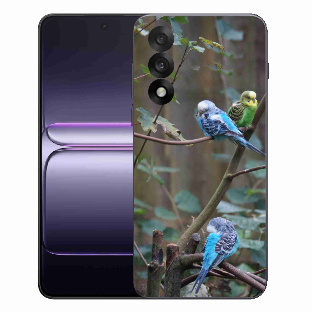 Gelový kryt mmCase na One Plus Nord 5 - papoušci na větvi