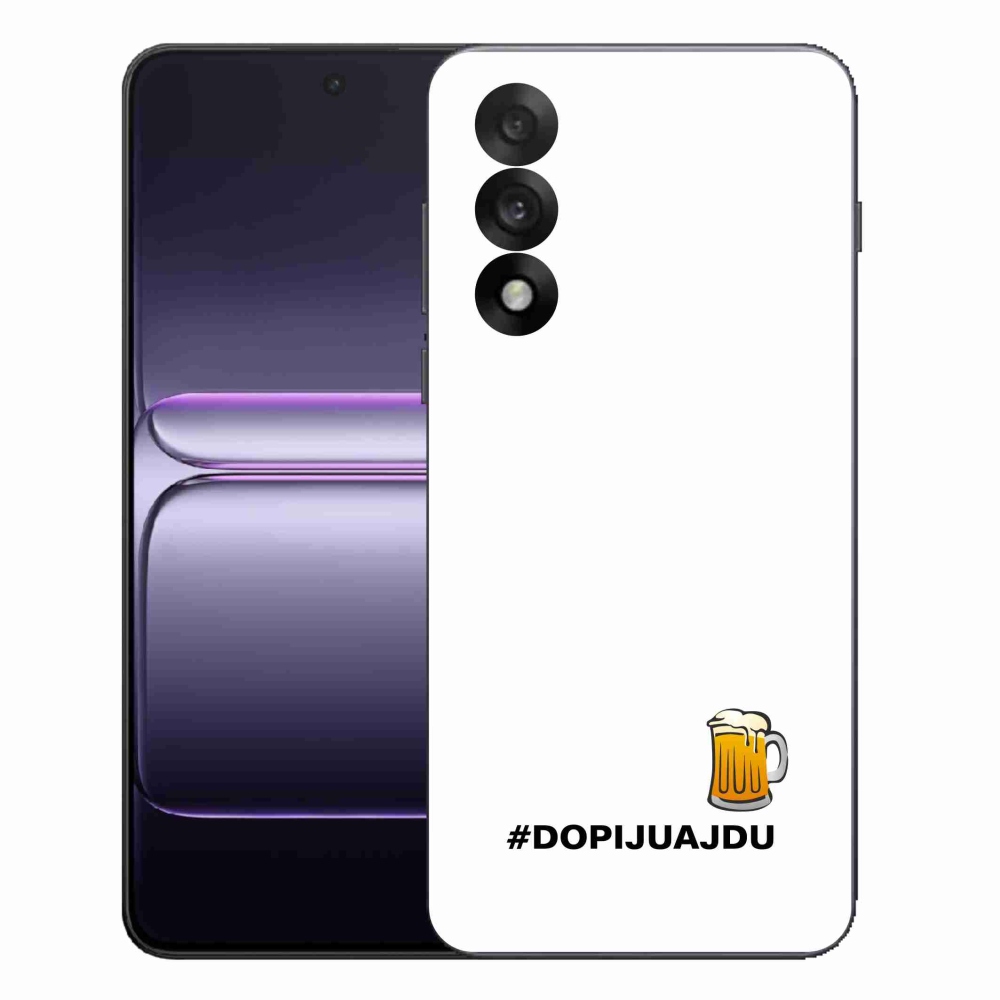 Gelový kryt mmCase na One Plus Nord 5 - pivní motiv 1 bílé pozadí