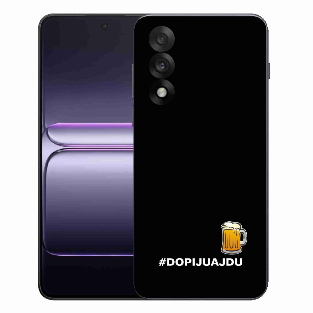 Gelový kryt mmCase na One Plus Nord 5 - pivní motiv 1 černé pozadí
