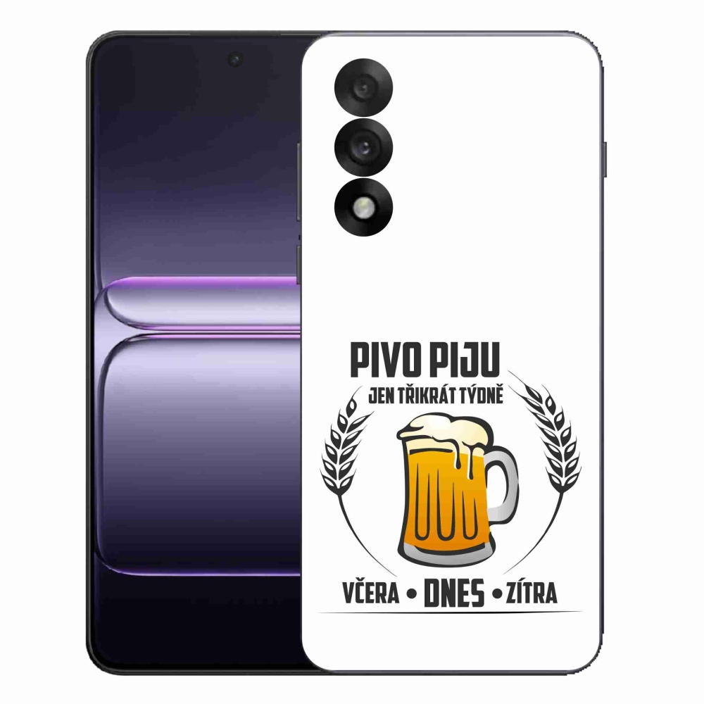 Gelový kryt mmCase na One Plus Nord 5 - pivní motiv bílé pozadí