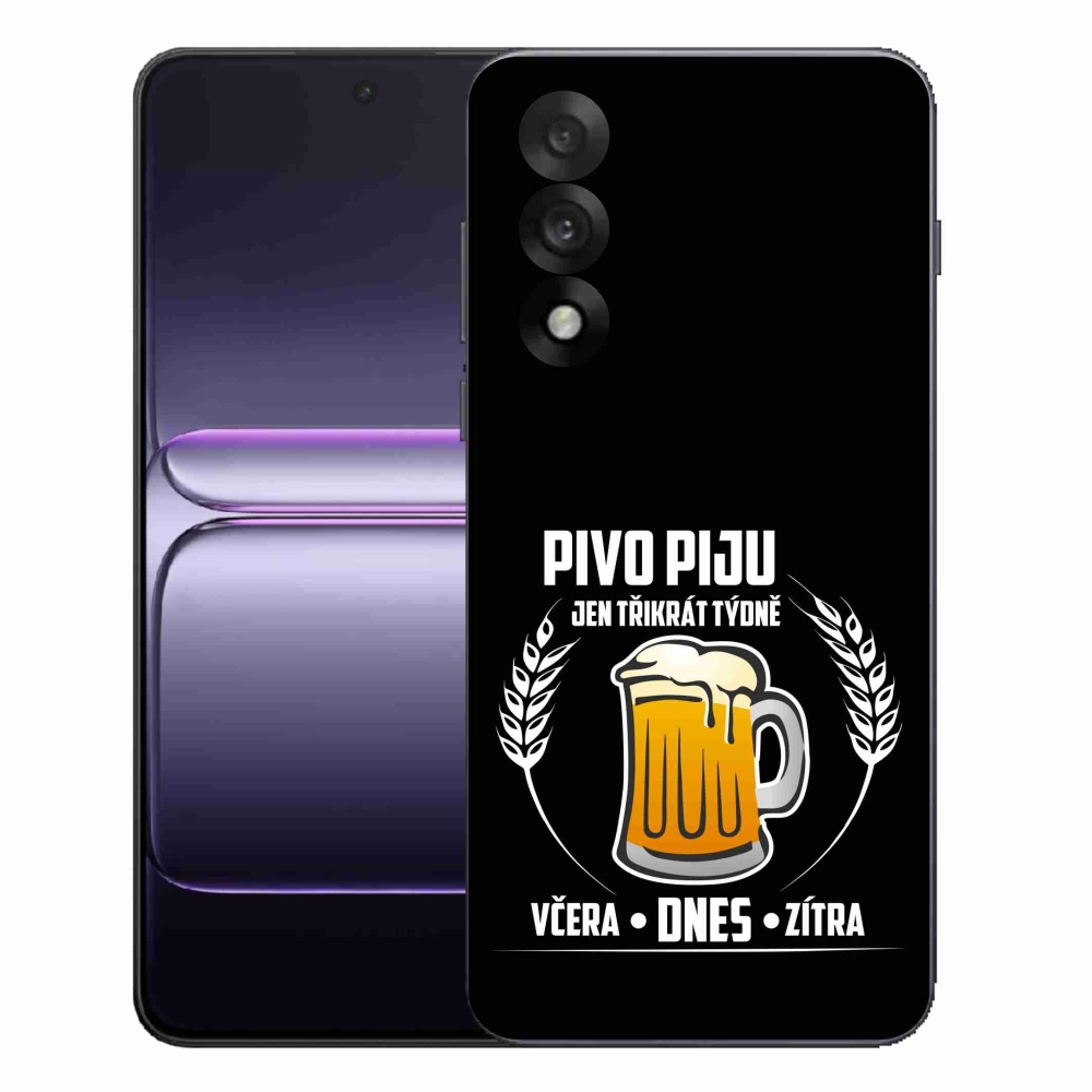 Gelový kryt mmCase na One Plus Nord 5 - pivní motiv černé pozadí