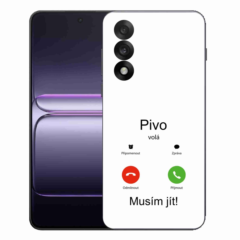 Gelový kryt mmCase na One Plus Nord 5 - pivo volá bílé pozadí