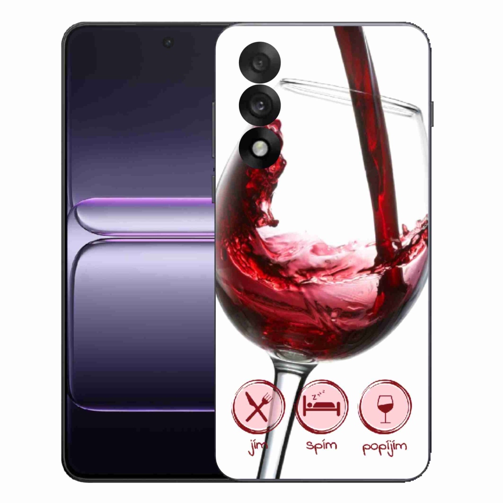 Gelový kryt mmCase na One Plus Nord 5 - sklenička vína červené