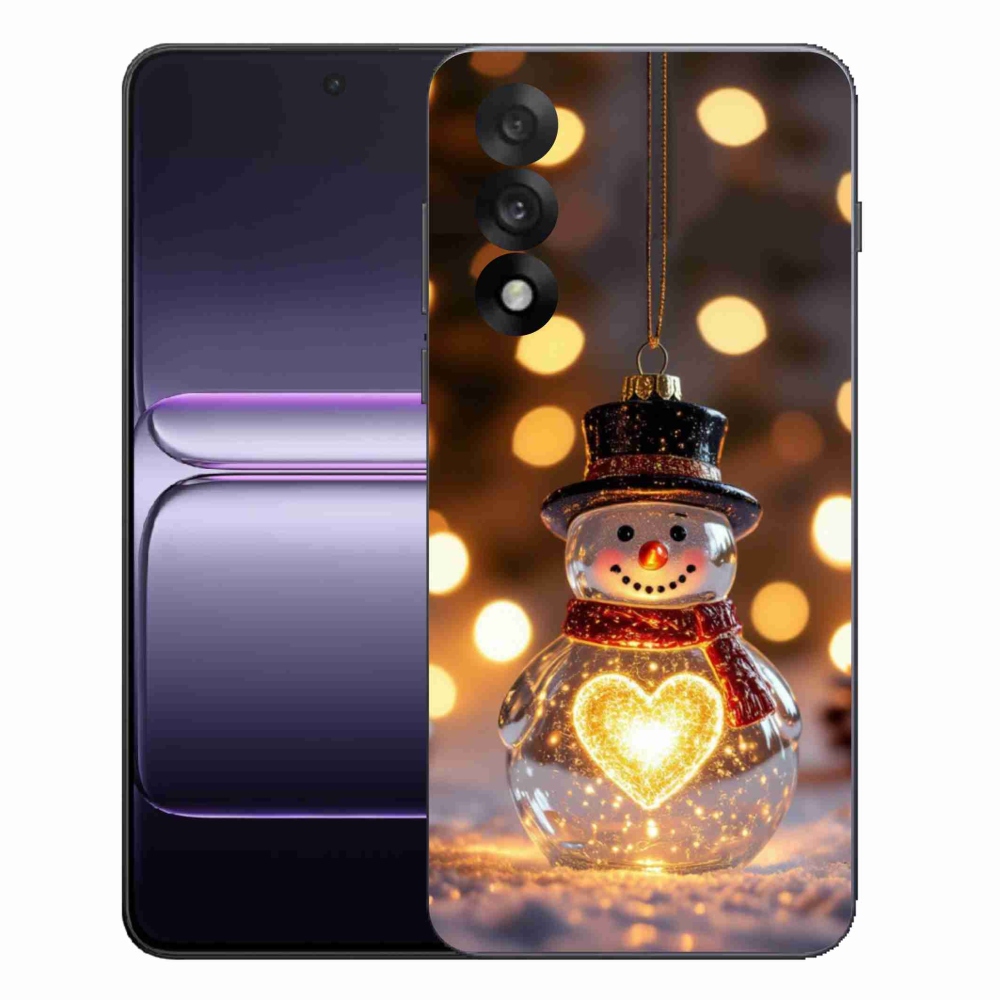 Gelový kryt mmCase na One Plus Nord 5 - svítící vánoční sněhulák
