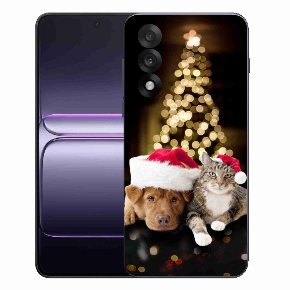 Gelový kryt mmCase na One Plus Nord 5 - vánoční pes a kočka