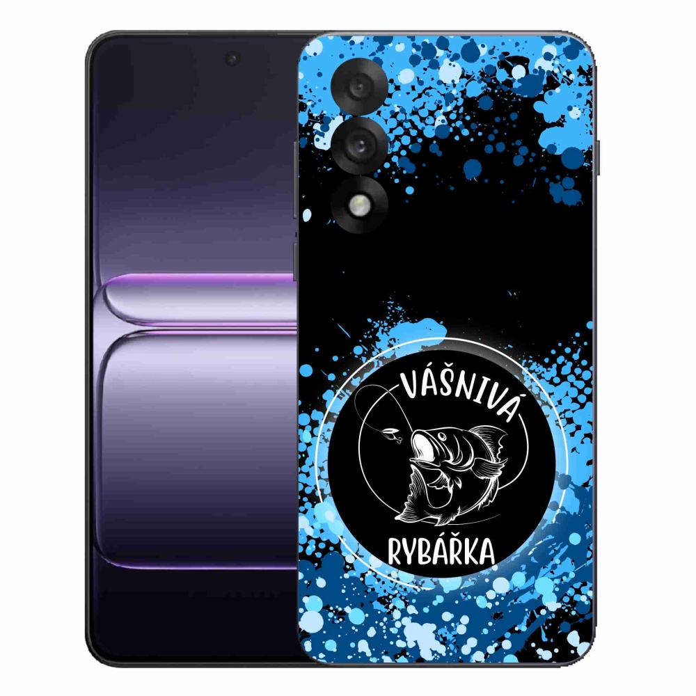 Gelový kryt mmCase na One Plus Nord 5 - vášnivá rybářka černé pozadí