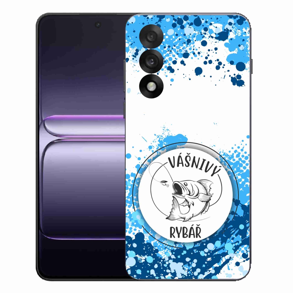 Gelový kryt mmCase na One Plus Nord 5 - vášnivý rybář bílé pozadí