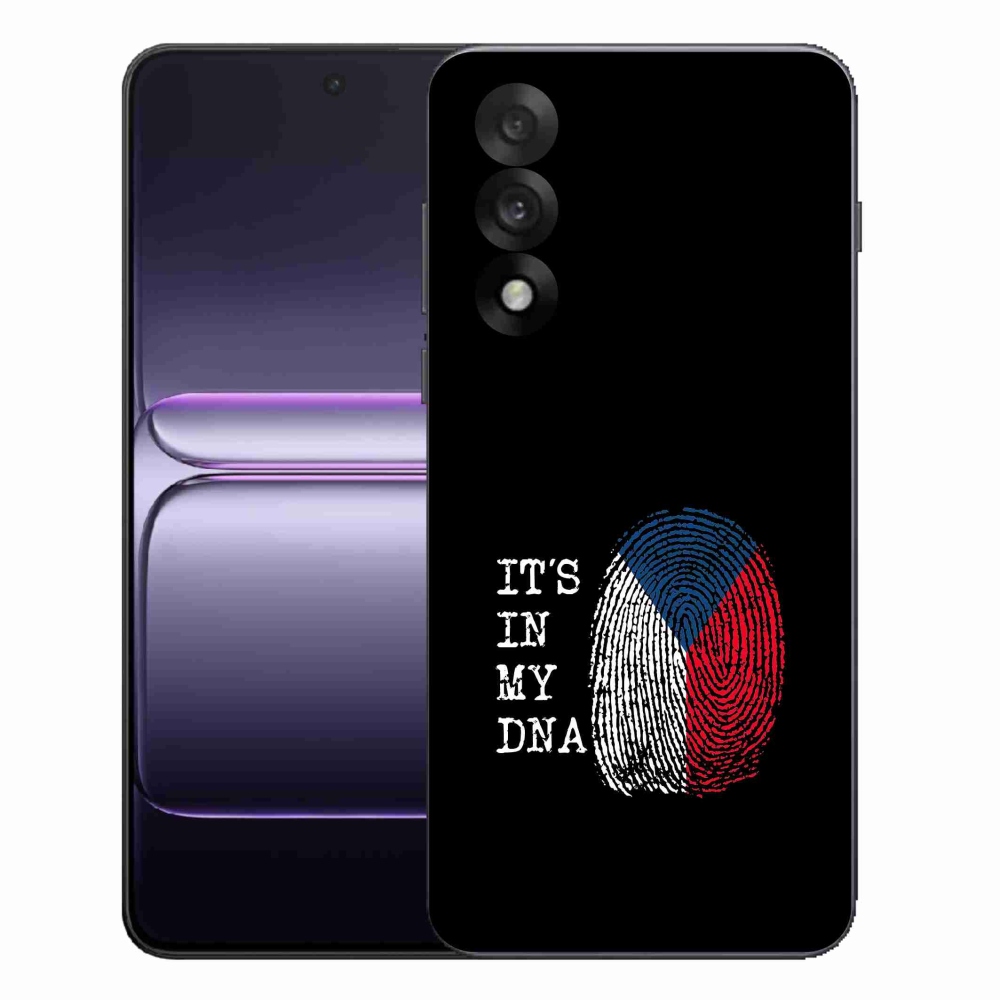 Gelový kryt mmCase na One Plus Nord 5 - vlajka otisk prstu černé pozadí