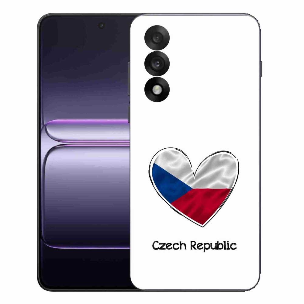 Gelový kryt mmCase na One Plus Nord 5 - vlajka srdce bílé pozadí