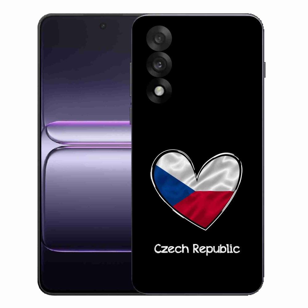 Gelový kryt mmCase na One Plus Nord 5 - vlajka srdce černé pozadí