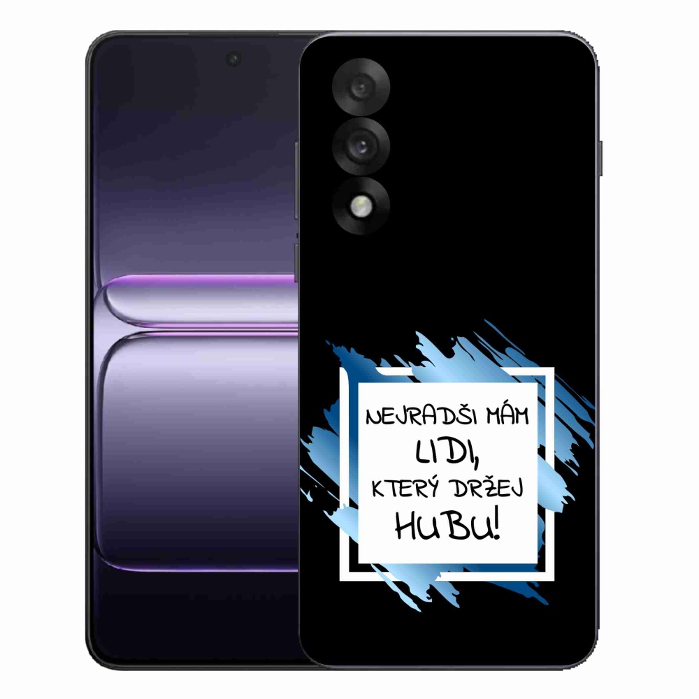 Gelový kryt mmCase na One Plus Nord 5 - vtipný text 7 bíločerné pozadí