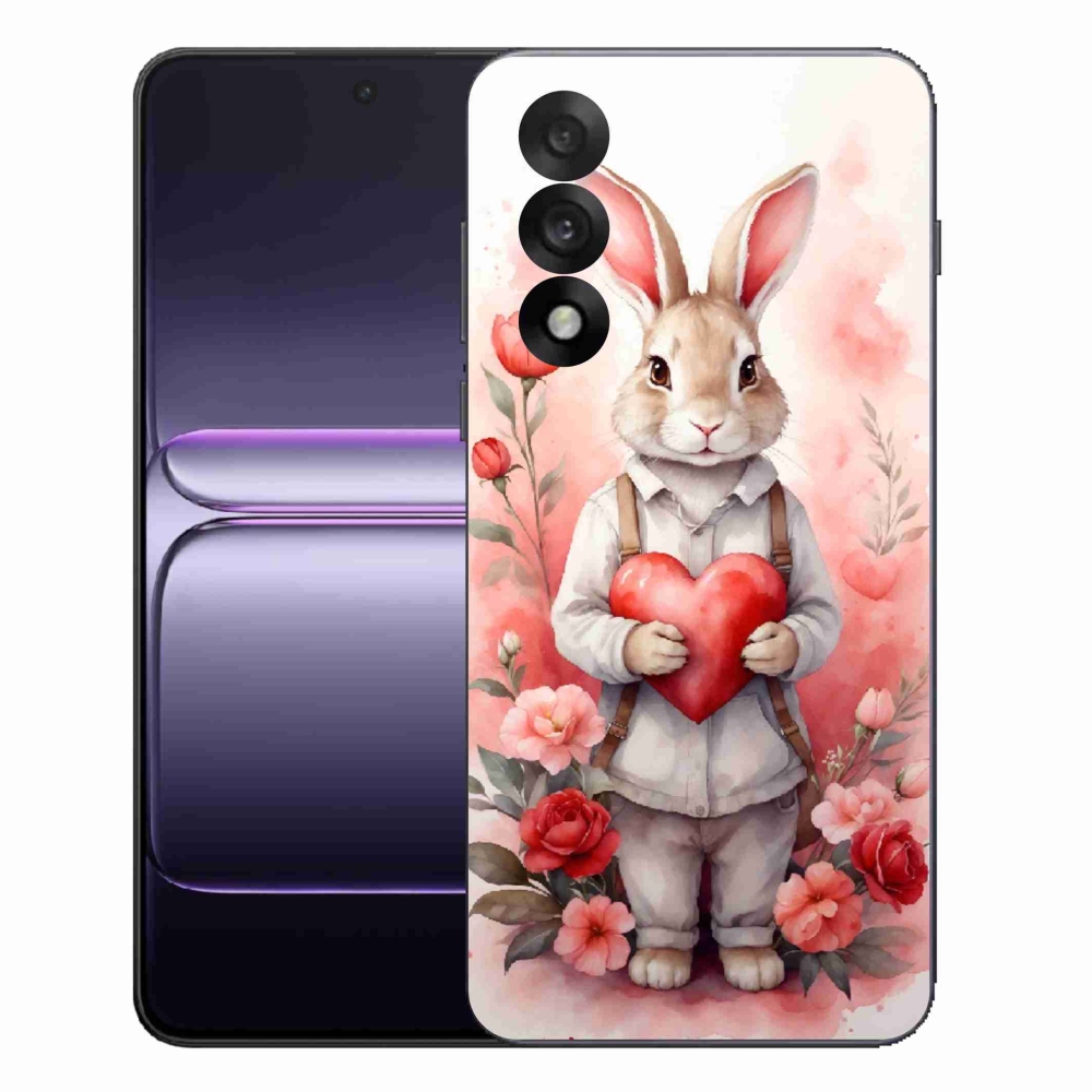 Gelový kryt mmCase na One Plus Nord 5 - zajíc se srdíčkem