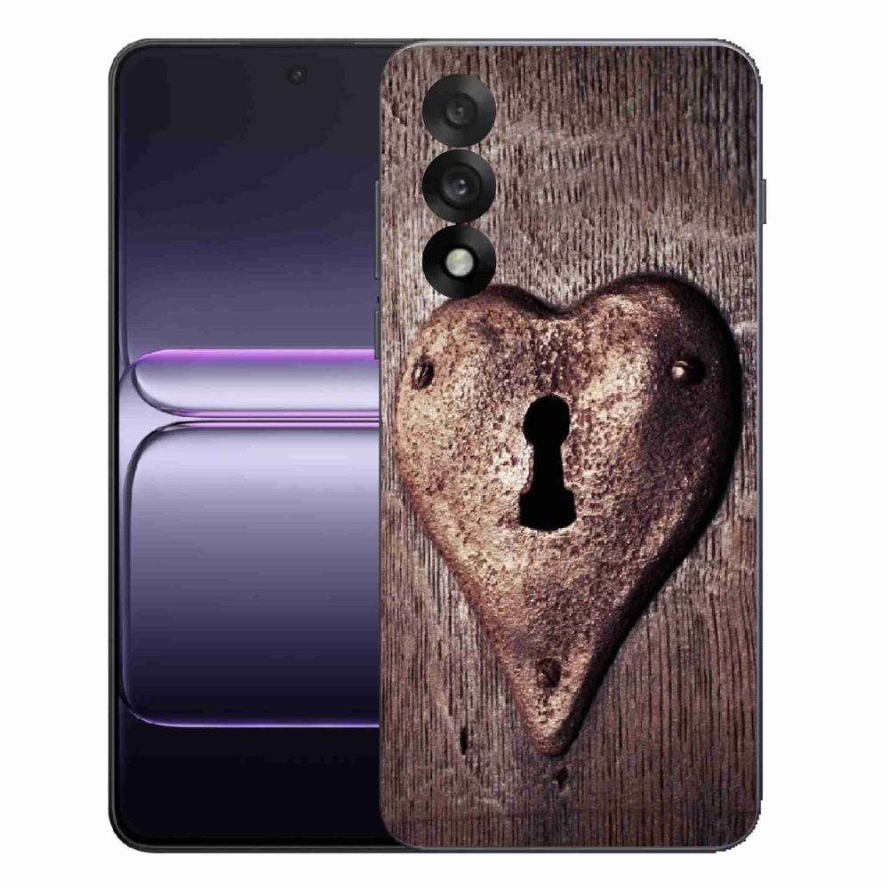 Gelový kryt mmCase na One Plus Nord 5 - zámek ve tvaru srdce