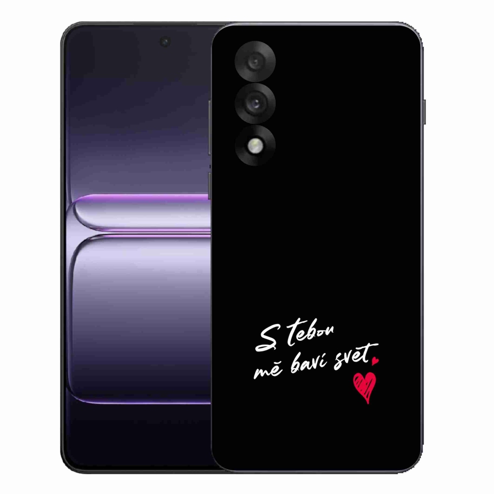 Gelový kryt mmCase na One Plus Nord 5 - zamilovaný text 1 černé pozadí