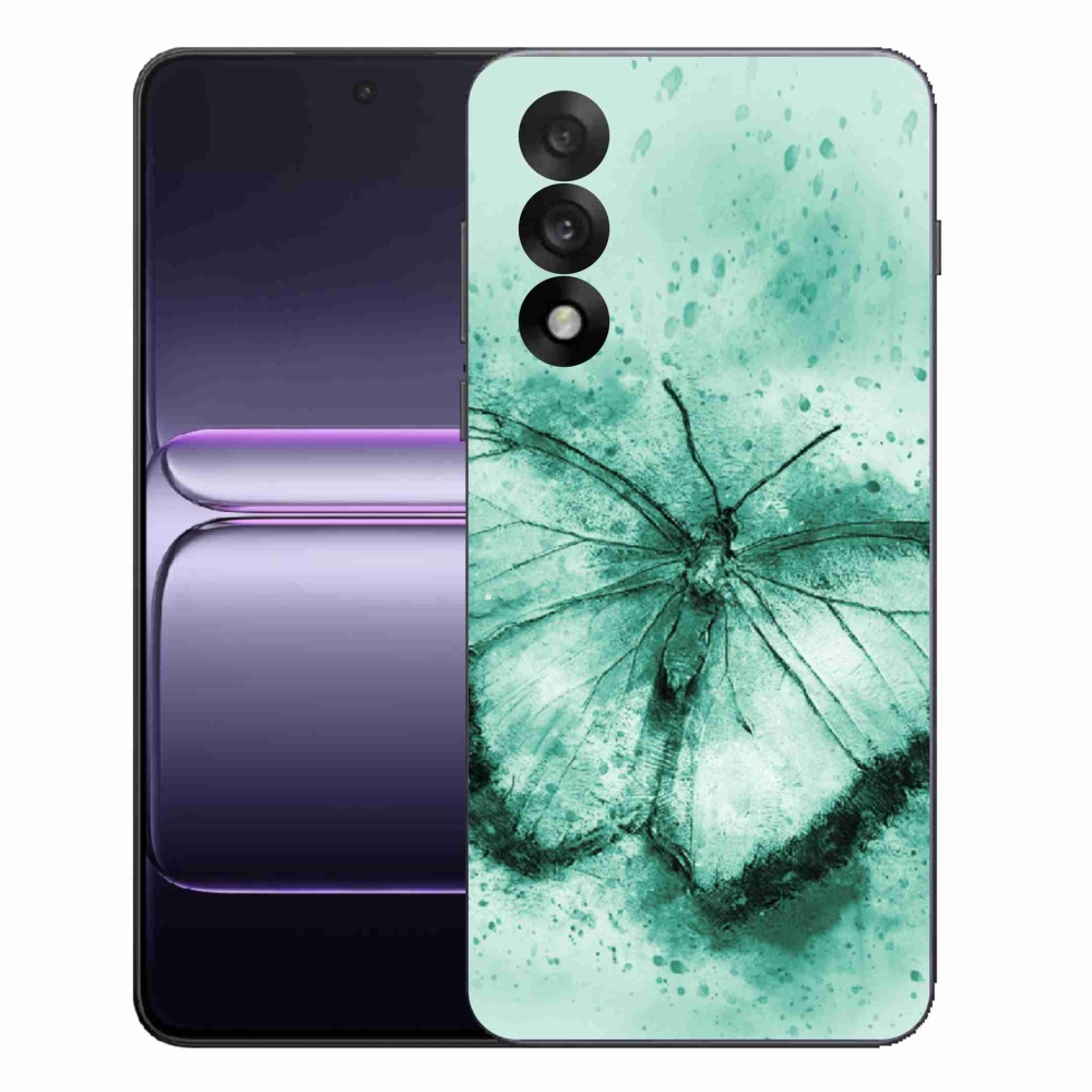 Gelový kryt mmCase na One Plus Nord 5 - zelený motýl