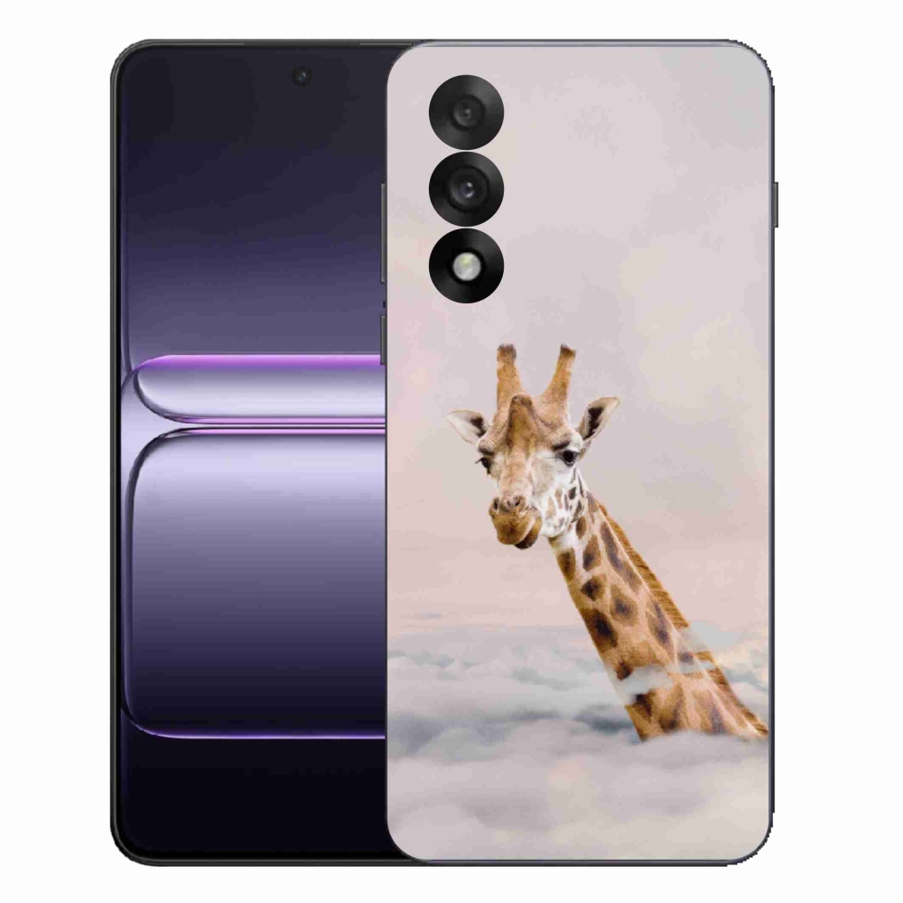 Gelový kryt mmCase na One Plus Nord 5 - žirafa v oblacích