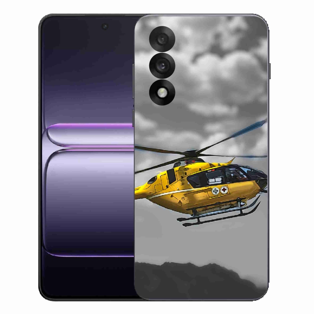 Gelový kryt mmCase na One Plus Nord 5 - žlutá helikoptéra