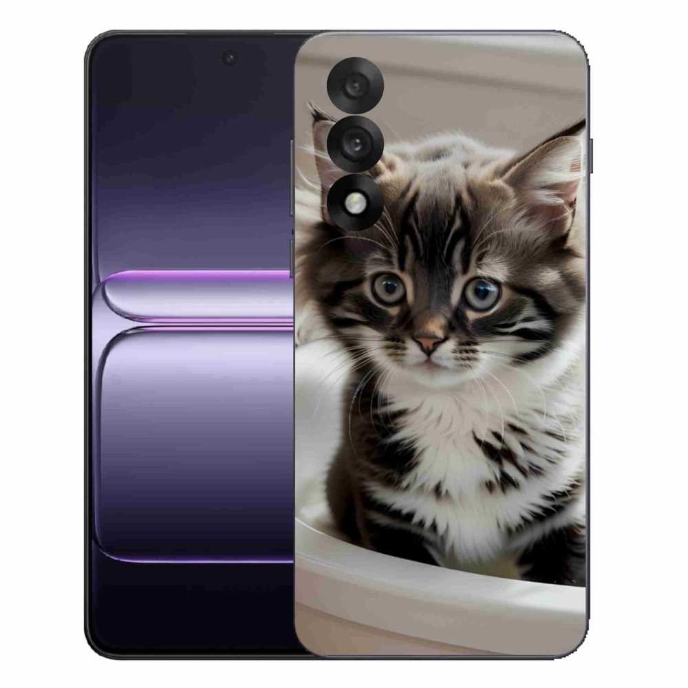Gelový kryt mmCase na One Plus Nord 5 - zvědavé kotě