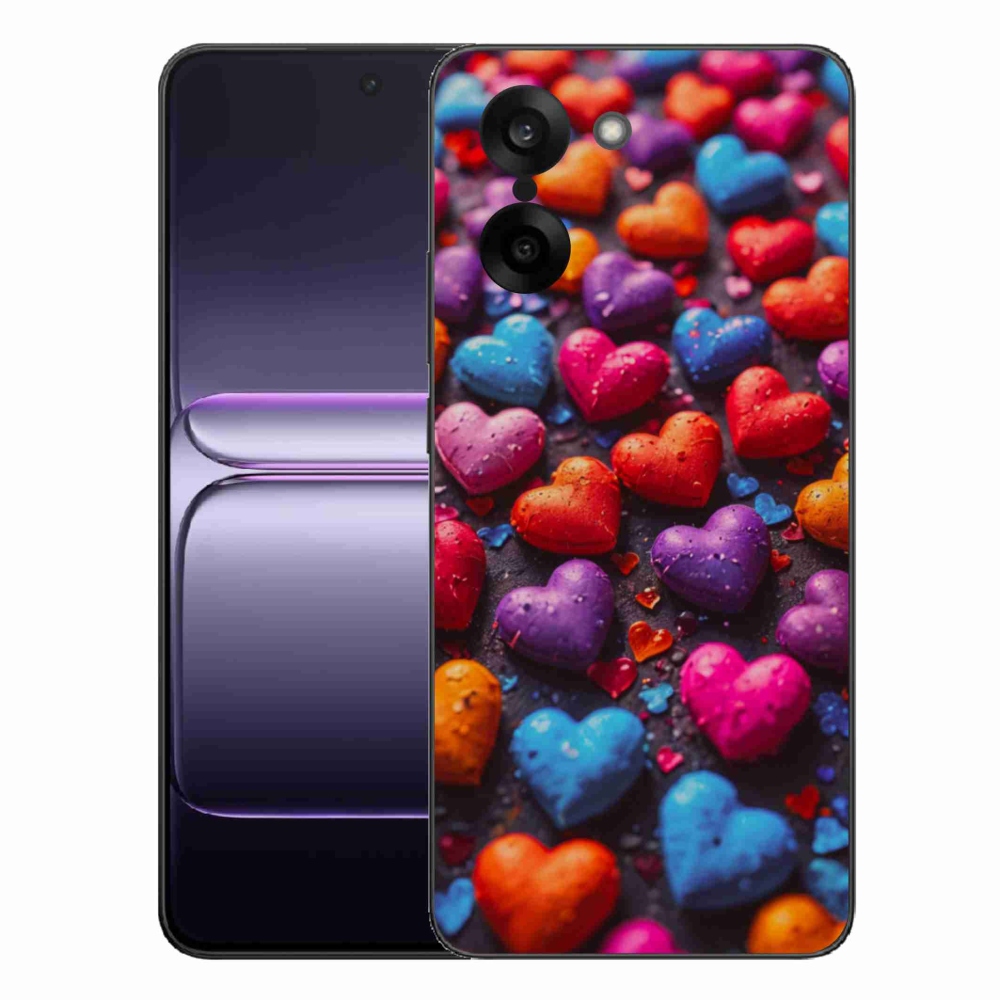 Gelový kryt mmCase na One Plus Nord CE5 - barevná srdce