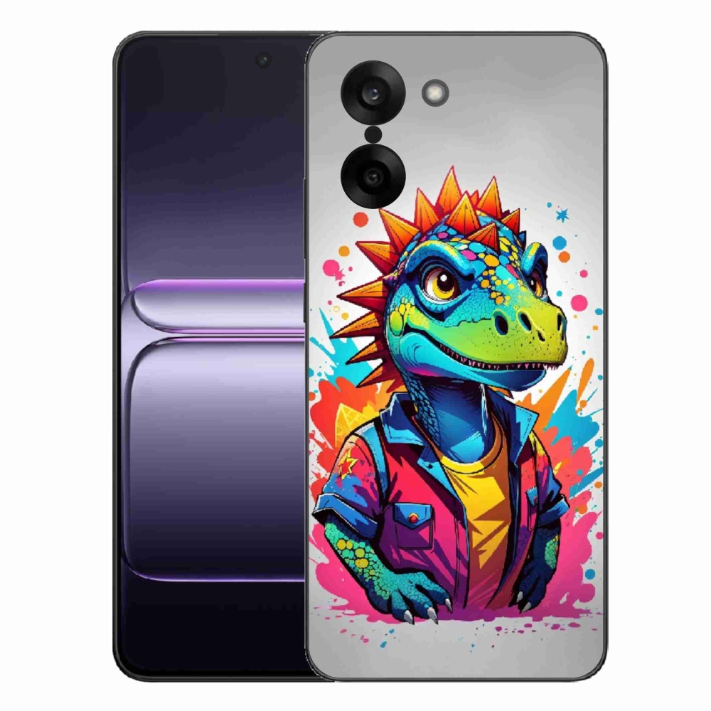 Gelový kryt mmCase na One Plus Nord CE5 - barevný dinosaurus