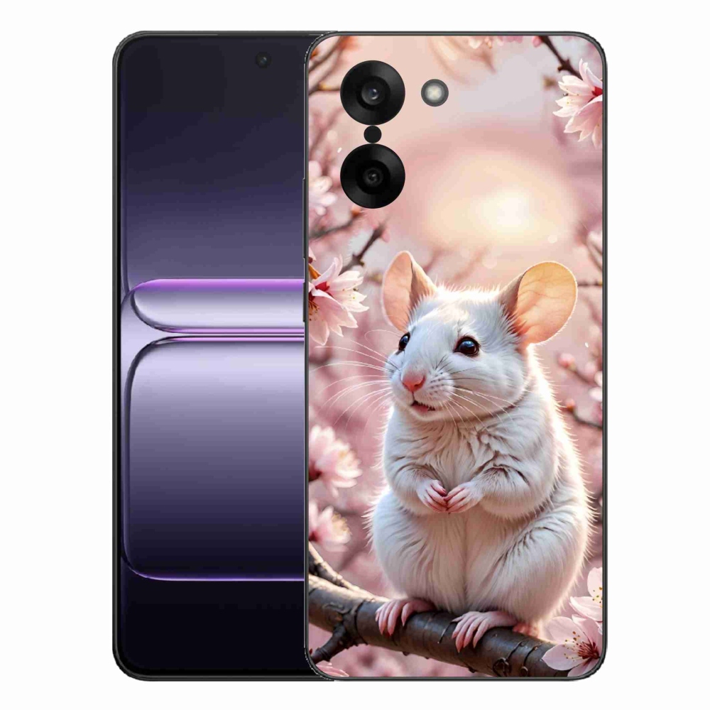 Gelový kryt mmCase na One Plus Nord CE5 - bílá myš na větvi