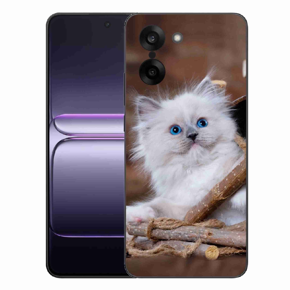 Gelový kryt mmCase na One Plus Nord CE5 - bílé kotě